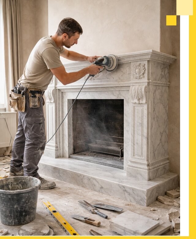 Изготовление и установка мраморных каминов в Бузулуке под ключ