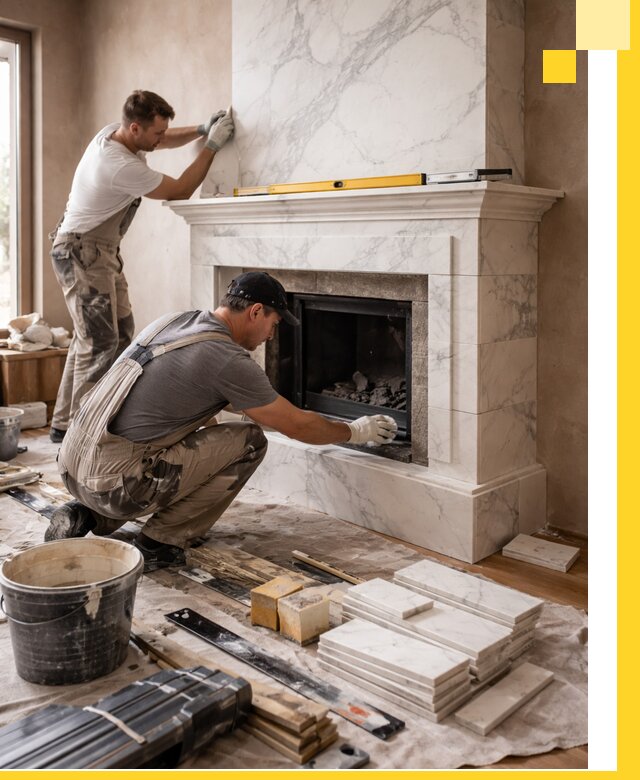 Отделка каминов в Бузулуке качественные облицовочные работы