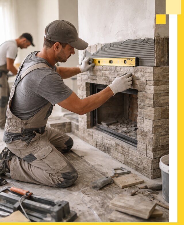 Облицовка каминов в Бузулуке, монтаж и отделка натуральным камнем