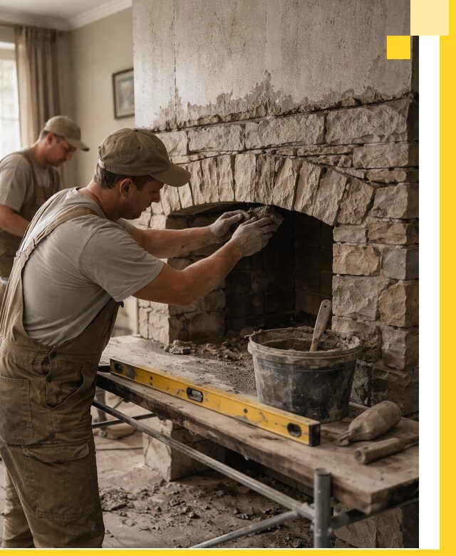 Изготовление каминов под ключ в Бузулуке, монтаж и отделка