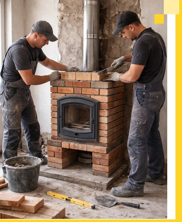 Монтаж печи камина под ключ в Бузулуке с гарантией и пусконаладкой