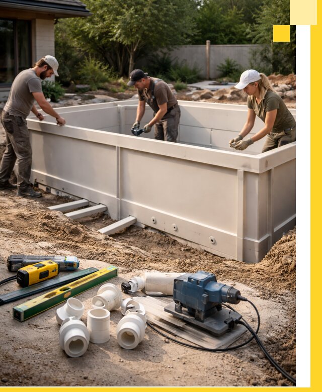 Установка полипропиленовых бассейнов под ключ в Бузулуке