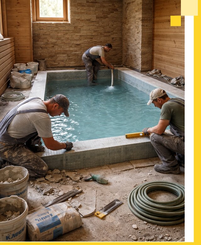 Проектирование и строительство бассейнов для бани в Бузулуке