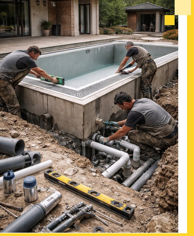 Строительство переливных бассейнов в Бузулуке под ключ