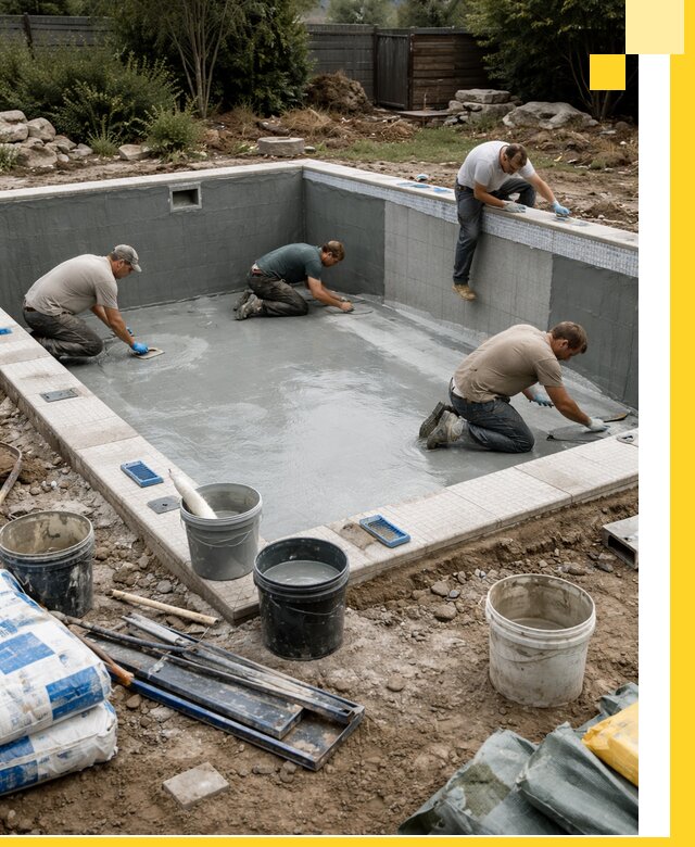 Изготовление и монтаж чаши бассейна под ключ в Бузулуке