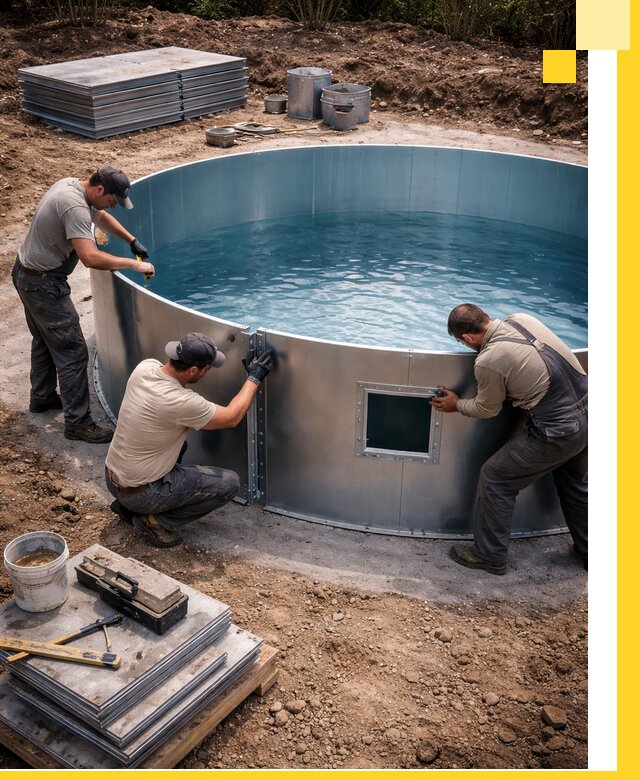 Круглые бассейны под ключ в Бузулуке проектирование и монтаж