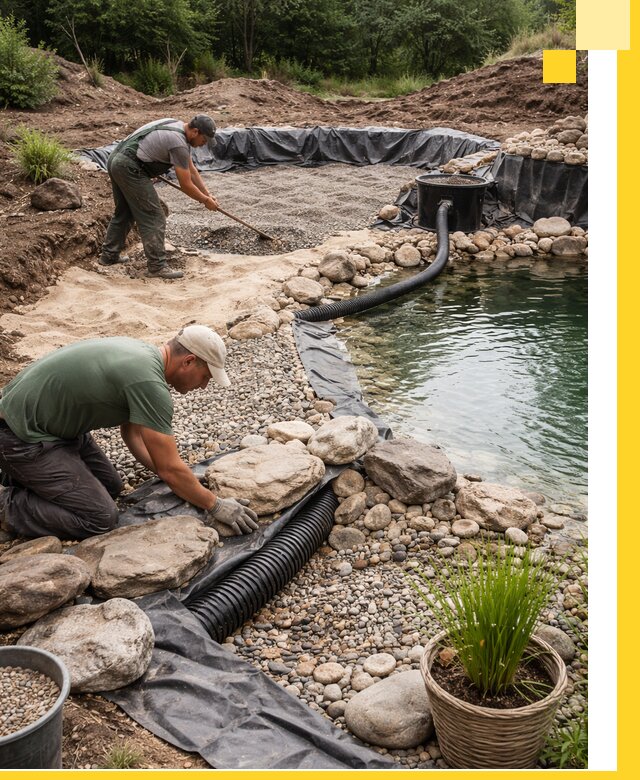 Строительство природных бассейнов и озер в Бузулуке под ключ