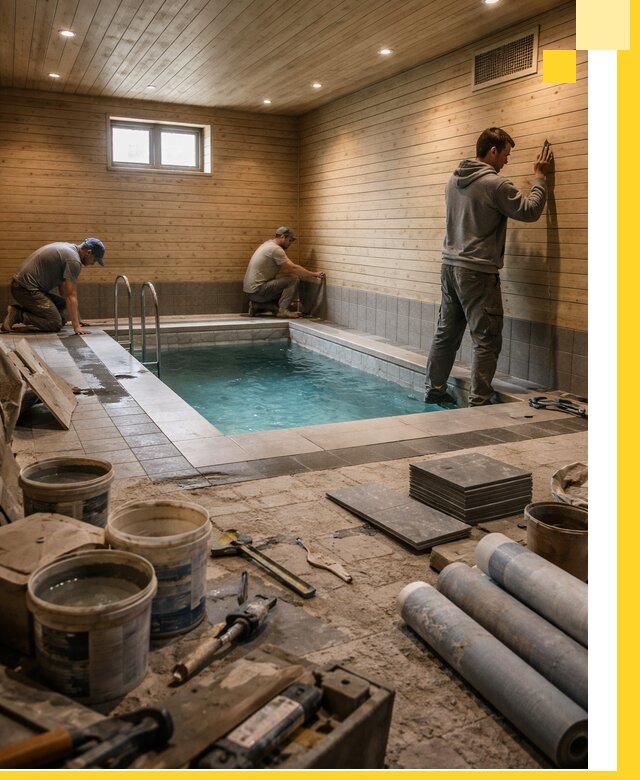 Строительство бани с бассейном и сауной под ключ в Бузулуке