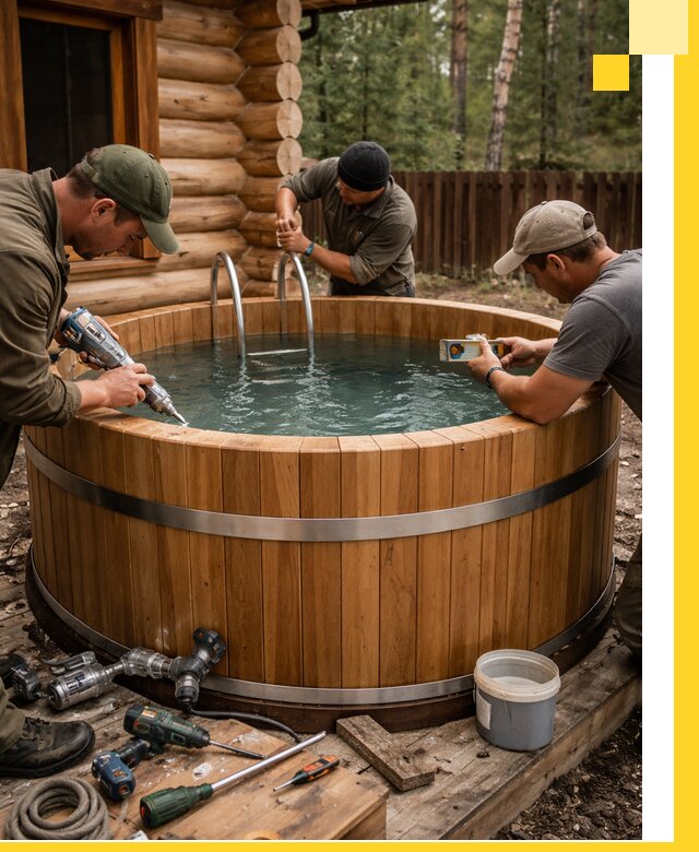 Строительство бань с купелью под ключ и отделкой в Бузулуке