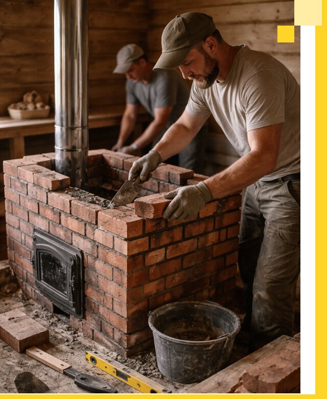 Кирпичные печи для бани под ключ в Бузулуке, проект и монтаж