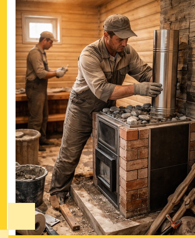 Монтаж печи в бане под ключ в Бузулуке от 20848 р. | ЭриданБзл