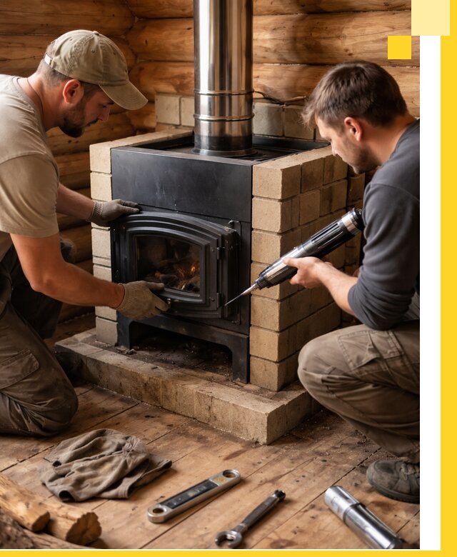 Монтаж и установка печи в бане под ключ с гарантией в Бузулуке