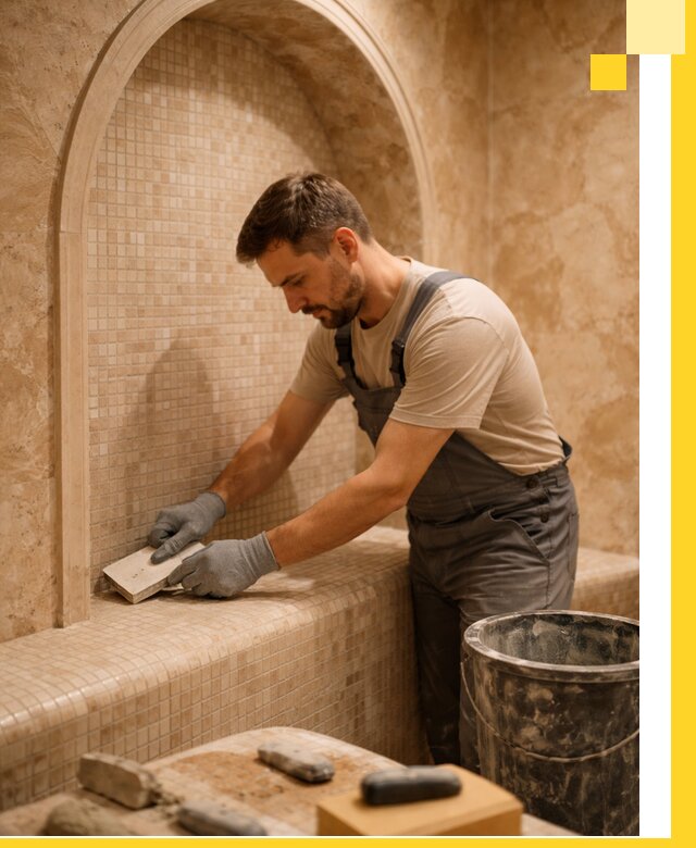 Профессиональная отделка хамамов с мозаикой под ключ в Бузулуке