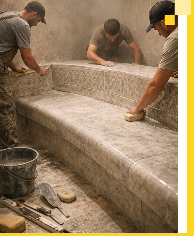 Изготовление и установка сидений для хамама в Бузулуке