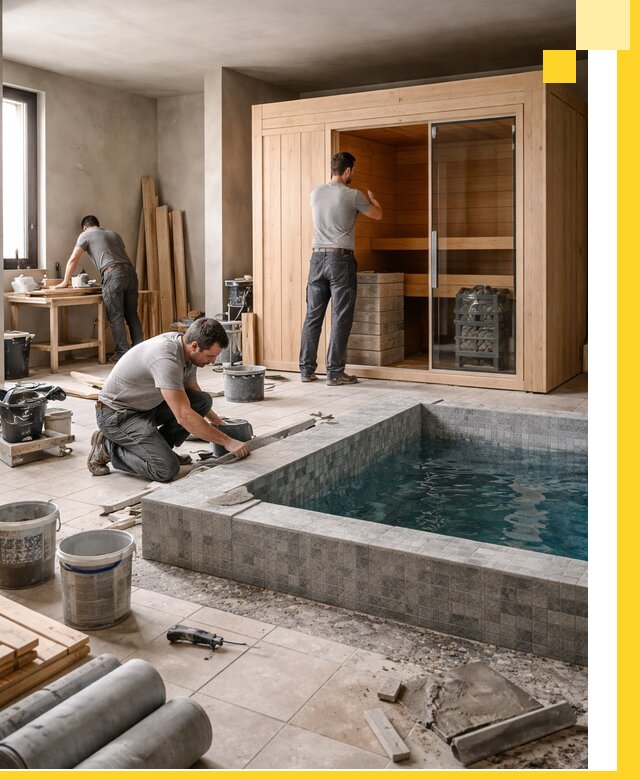 SPA зоны под ключ с бассейном сауной и печью в Бузулуке